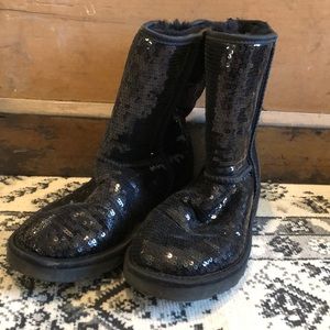 UGG boots, black sparkle